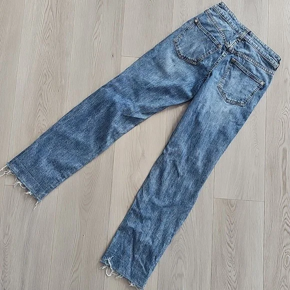 Anthropologie Pilcro The Vintage Straight Distressed Denim High Rise Jeans Sz 25 - Picture 7 of 16